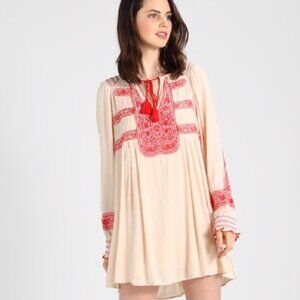 NWT Free People Wind Willow Embroidered Peasant Dress Size Small